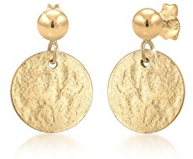 Elli Ohrringe Damen Ohrhänger Plättchen Gehämmert Vintage Antik Look in 925 Sterling Silber
