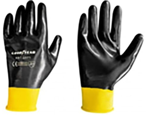 GOODYEAR Nitrilhandschuhe Größe 9 Farbe schwarz mit gelbem Band, Arbeitshandschuhe