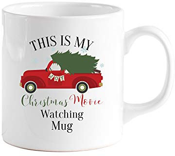 This is my Christmas Movie Watching Mug with red Christmas truck/Christmas Tree Truck Mug/Cute Christmas Gift for her