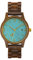 Opis UR-U1: Unisex (Damen/Herren) Retro Holz Armbanduhr aus Schwarzem Sandelholz mit einzigartigem, geprägten Ziffernblatt in Türkis mit goldenen Metallelementen (Türkis-Gold)