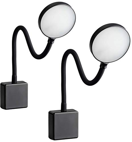 SEBSON LED Steckdosenlampe dimmbar schwarz - 2er Set - Leuchte für die Steckdose 4W, Steckerleuchte flexibel neutralweiß 4000K, Leselampe, Nachtlicht