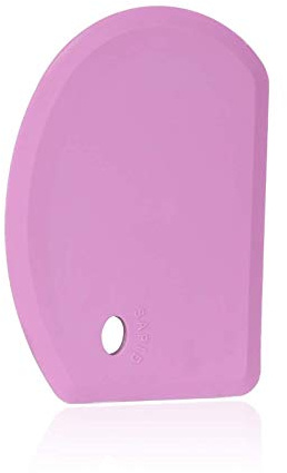Sapid Silicone Bowl Scraper Flexible Curved Edge (5.98×4.3), Food Grade Bench Dough Scraper for Baking Sourdough Bread, Cake, Fondant Icing, Heat- Resistance Kitchen Dish Pan Scrapers (1, Purple)