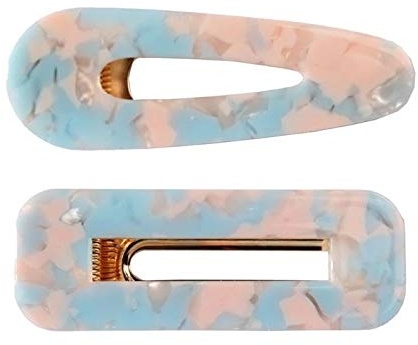 desicoco Haarklammer Blau Acryl Schildpatt Hellblau blue Resin Harz Haarspange Haarclip Vintage französischer Stil Barrett