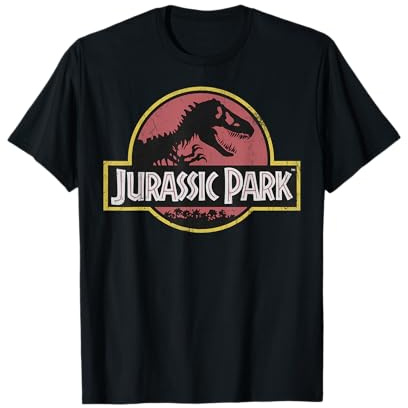 Jurassic Park Original Fossil Silhouette Faded Logo Maglietta