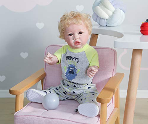 iCradle Reborn Baby Doll 22 Zoll 55cm ilikon Ganzkörper Silikon Baby Puppe Weiche Reborn Babypuppe Look Echte Nette Lebensechte Doll Toddler Junge (Boy)