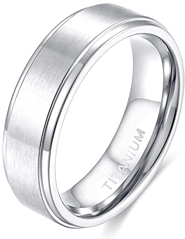 Zakk Ring Herren Damen Titan Verlobungsringe Eheringe Trauringe Silber Gebürstet 4mm 6mm 8mm