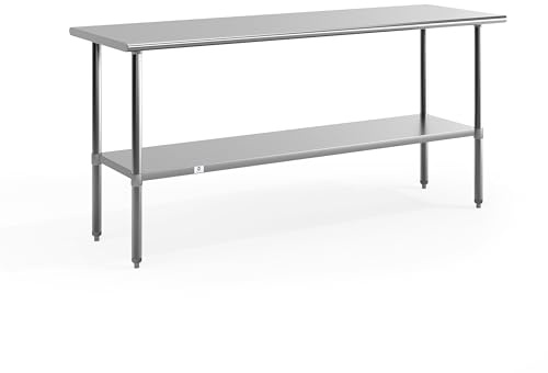 Flash Furniture Reader NSF Certified Stainless Steel Kitchen Prep and Work Table, Commercial Work Table with Undershelf Storage, Silver