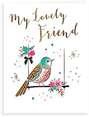 Piccadilly Greetings Luxury Beautiful Contemporary Birthday Card Lovely Friend - 8 x 6 inches - Koko Designs