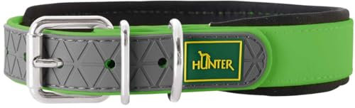 HUNTER Hundehalsband CONVENIENCE COMFORT, Farbe: apfelgrün, Mit Neopren-Polsterung, witterungsbeständig, pflegeleicht, ideal für Sport & Freizeit, Größe: 55