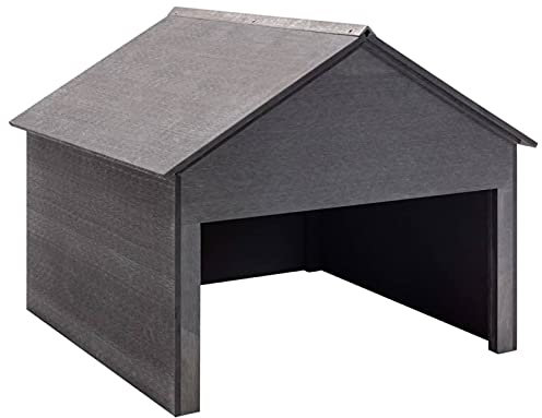 Tidyard Wood-Plastic Composite Lawn Mower Garage - Grey, 80x80x70 cm, Protects Against Weather and UV Model149036