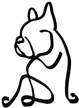 HeiHeiDa Hund Minimalistische Kunst Skulptur, abstrakte Metalldraht geometrische Hund Strichzeichnung Kunst Statue, Metall Hund Wand-Dekor minimalistische Wohnzimmer Dekor