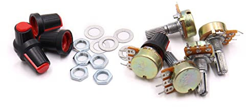 Ruilogod 5 stücke 500k ohm 3 terminal auto Audiovolumen Rotary Linear Potentiometer W Redknopf
