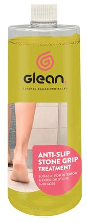 GLEAN Anti Slip Stone Grip Treatment | Anti Slip Tile Treatment | Increases Traction On All Slippery Stone Surfaces | Natural Finish | 1l | Indoor & Outdoor