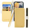 Butnyeoe Handyhülle für iPhone 13 Klappbar Hülle,Litschi Textur Leder Wallet Schutzhülle Tasche Flip Cover Case,Magnetic Closure Klapphülle mit Kartenfach Standfunktion,Gelb