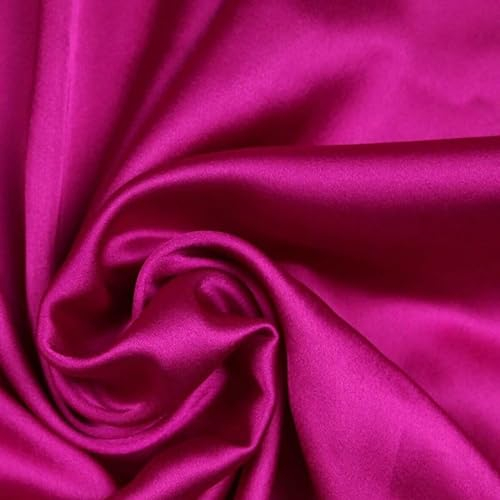 Über 40 Farben seidig glatter leichter Charmeuse Satin Kleid Stoff Braut (1 Meter, Magenta 5841)