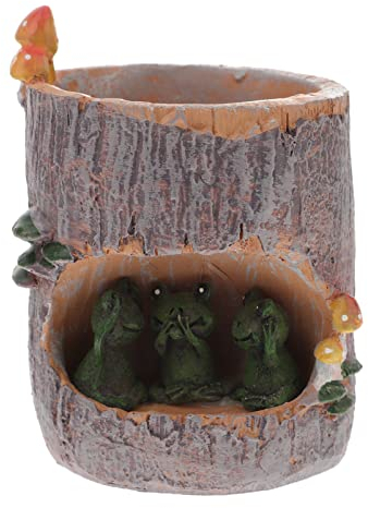 ifundom Saftiger Pflanzer Feengarten Pot Decor Sukkulententopf Harz Blumentopf Mini Mit Ablaufloch Für Home Office Schreibtisch Gartendekoration (3 Frösche) Cute Flower Pot Ghibli Deko