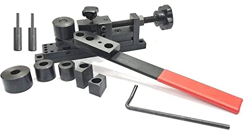 fuLNes Mini Rod Bender Metal Bending Tool, Manual Plate Steel Ring Bender, Manual Flat Steel Universal Metal Rebar Bender Angle Iron, Universal Machine for Manual Bending of Metal Bar, Tube, Pipe