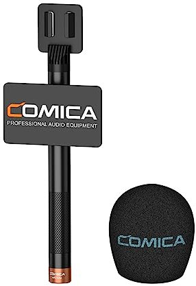 COMICA HR-WM Interview Handheld Adapter for Rode Wireless GO/BoomX-D/D Pro/BoomX-U Wireless Lavalier Microphone, Mic Handle for News Report, TV Interview and Video Shooting, etc.(with Windscreen)