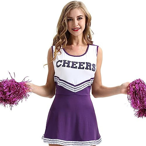 JELEUON Sexy Cheerleader-Uniform für Damen, Schule, musikalisches Tanzkleid, Match, Pompons, Socken, Halloween-Kostüm, Kostüm-Outfits, Größe XXL