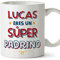 MUGFFINS Tazas Personalizadas para PADRINO - En Español - Eres Súper - 11 oz / 330 ml - Regalo personalizable original y divertido