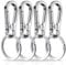 Amaxiu 4 Stück Robuster Karabiner Schlüsselanhänger, Zinklegierung Schlüsselanhänger mit Schlüsselring Schnellverschluss Metall Schlüsselanhänger Clips Schlüsselanhänger Halter Organizer (Silber)