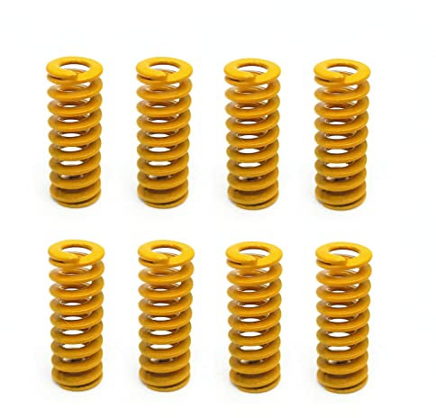8pcs Heating Bed Spring Die Head Leveling Spring 3D Printer Compression Spring 0.31 OD 0.79 Length, Stable Bottom Connection Level for Creality Ender 3/3 Pro / 3 V2, etc. (Yellow)