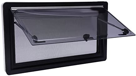Finestra basculante per camper 90 x 50 cm con zanzariera, finestra laterale, chiusura lampo, finestra pieghevole esterna, per caravan, furgone