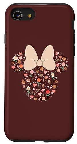 Disney Minnie Mouse-Symbol, gefüllt mit Pralinen, Blumen, Herzen, Liebe Hülle für iPhone SE (2020) / 7 / 8