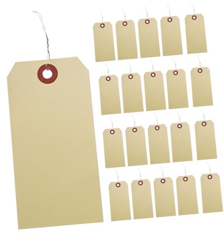 Gatuida 100piezas Etiqueta De Precio Etiquetas De Envío De Alambre De Manila De Embalaje Con Alambre De Hierro Para Envío y Embalaje