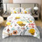 Cartoon Bee 100% Bio-Baumwolle Bettbezug für Kinder,Nette Tier Tröster Bezug 155x220,Bauernhof Blätter Blumen Bettwäsche Set Weich,Süße Honig Biene Bettbezug