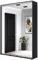 Meble Slupia Kleiderschrank Schiebetüren ZUZA - 190 x 242 x 45 cm Schrank Schlafzimmer, Vorraum, Garderobe, Geteilte Tür, Kleiderstange Schrank mit Zwei Spiegel - Holzwerkstoff, Schwarz