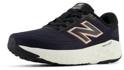 New Balance Women's Fresh Foam X EVOZ v4 Running Shoes, Phantom/Black/Silver Metallic/Sea Salt, 7/W