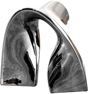 Tauzveok Abstrakte Kunst Skulptur Deko, Dekoration Wohnzimmer, für Schlafzimmer Tischdekoration Büro Wohnung Skulpturen und Statuen, Geschenk, Harz,02 Silver