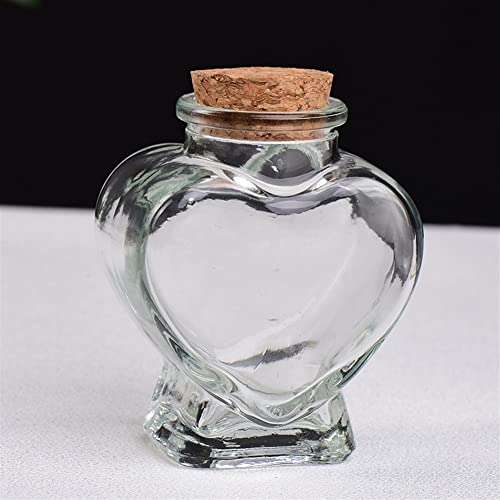 Décoration d'intérieur de , gravier de cristal naturel dans une jolie bouteille en verre en forme de cœur, copeaux de roche, pierre dégringolée, , cadeaux de Noël ou de décoration d'intérieur, cristal