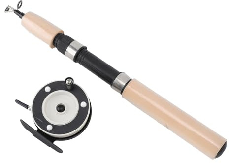 Alomejor Kit de P¨ºche sur Glace Complet avec Canne Courte 65 cm et Moulinet M¨¦tal L¨¦ger, Poign¨¦e Antid¨¦rapante EVA pour Truite Perche P¨ºche Hivernale D¨¦butant