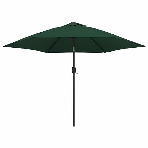 Homgoday LED Freischwinger Regenschirm 3m Grün Outdoor Sonnenschirm Baldachin Sonnenschirm Terrassenschirm Sonnenschutz