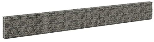 Homgoday Gabion Mur avec couvercles en acier galvanisé 900 x 30 x 100 cm, panier en gabion, panier en grillage en pierre, mur de soutènement extérieur en spirale, matériel de jardinière