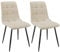 WAFTING Esszimmerstühle 2er Set, Gepolsterter Stuhl mit Hoher Rückenlehne und Leinendesign, Esstischstühle mit Metallfuß, für Esszimmer, Wohnzimmer, Küche, Schlafzimmer und Empfangsraum, Beige