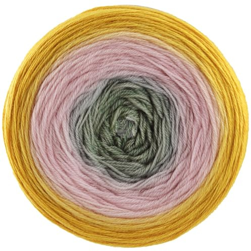 LANA GROSSA Merino Lace Aquarell | Extrafeine Merinowolle in Lace-Garnstärke im Farbverlauf bedruckt | Handstrickgarn aus 100% Schurwolle (Merino) | 100g Wolle zum Stricken & Häkeln | 800m Garn FB2