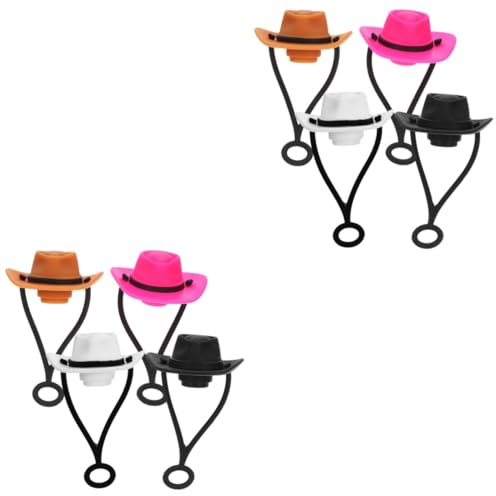 PRETYZOOM 8 Stk Strohstopper licht an leve mütze licht vuelight das leuc accesories Stroh-Anhänger bedeckt die Kappe abdeckung Topper Trinkhalmstopfen aus Silikon Kieselgel