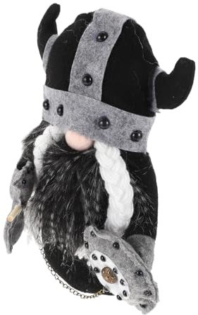 ORFOFE -Puppe Zuhause Zwergpuppe -zwergpuppenverzierung Handgemachte Wichtel Plüschpuppe Vintage Gnomenpuppe Stehender Gnom Alte Mannpuppe Basteln Black Füllwatte