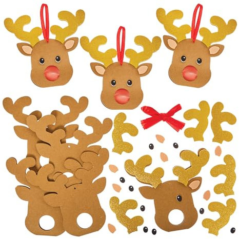 Baker Ross FN343 Rentier Schokoladenhalter Dekorationen - 8er-Pack, Weihnachtsbasteleien, Weihnachtsdekoration für Kinder