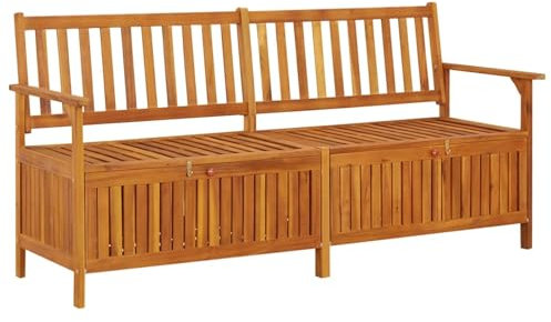 ShGaxin Truhenbank, Gartenbänke, Sitzbank Outdoor, Parkbank, Garten Bank Für Draussen, Outdoor Deko Wetterfest, 170 cm Massivholz Akazie