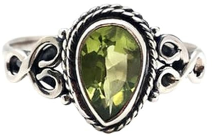 Pear Gemstone Rings, 925 Sterling Silver Rings for Women Handmade Rings, Bridesmaid, Minimalist, Christmas Gift (US Ring size)