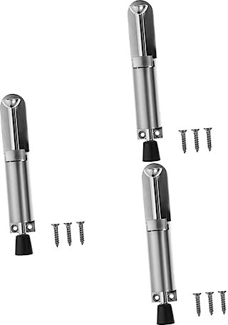 KDYVK 3pcs Door Stay Kickdown Door Holder Door Kick Down Telescopic Door Holder Long Kick Down Door Stop Spring Loaded Door Stop Door Stopper Zinc Alloy Retractable Door Heavy(Silverx3pcs)
