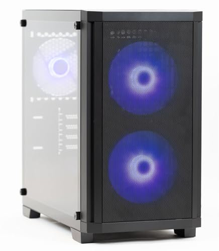 Fox Spirit MG1 (Noir) - Boîtier PC - Mini Tour - 3 Ventilateurs ARGB Inclus - Compatible avec Carte mère Micro ATX et Mini ITX - Panneau latéral en Verre trempé