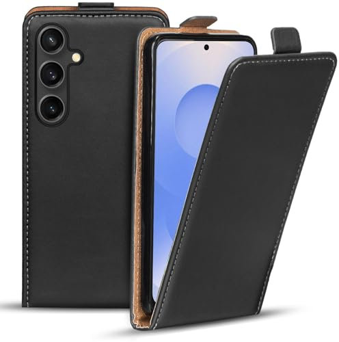 Verco Flip Cover für Samsung Galaxy S25 Case, Flipstyle Schutzhülle für Samsung S25 Hülle Tasche vertikal klappbare Handyhülle, Schwarz