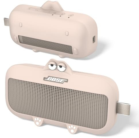 Funda de silicona para altavoz Bluetooth portátil Bose SoundLink Flex (2 Gen), resistente a los golpes, a los arañazos, al polvo, portátil, para altavoz Bluetooth (gris arena)