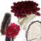 Crochet Flower Bouquet Blankets Material Kit, Handmade Knitted Rose Flower Bouquet Blanket with Yarn Hooks Tutorial, Romantic Gifts for Mother's Day Birthday Home Decor(B)