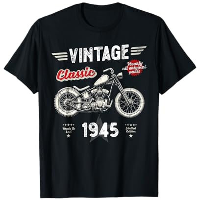 Geboren 1945 Vintage Classic Retro Motorrad Geburtstag T-Shirt